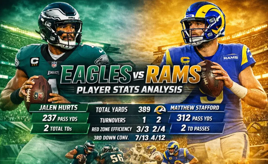 Los Angeles Rams vs Philadelphia Eagles Match Player Stats 2026